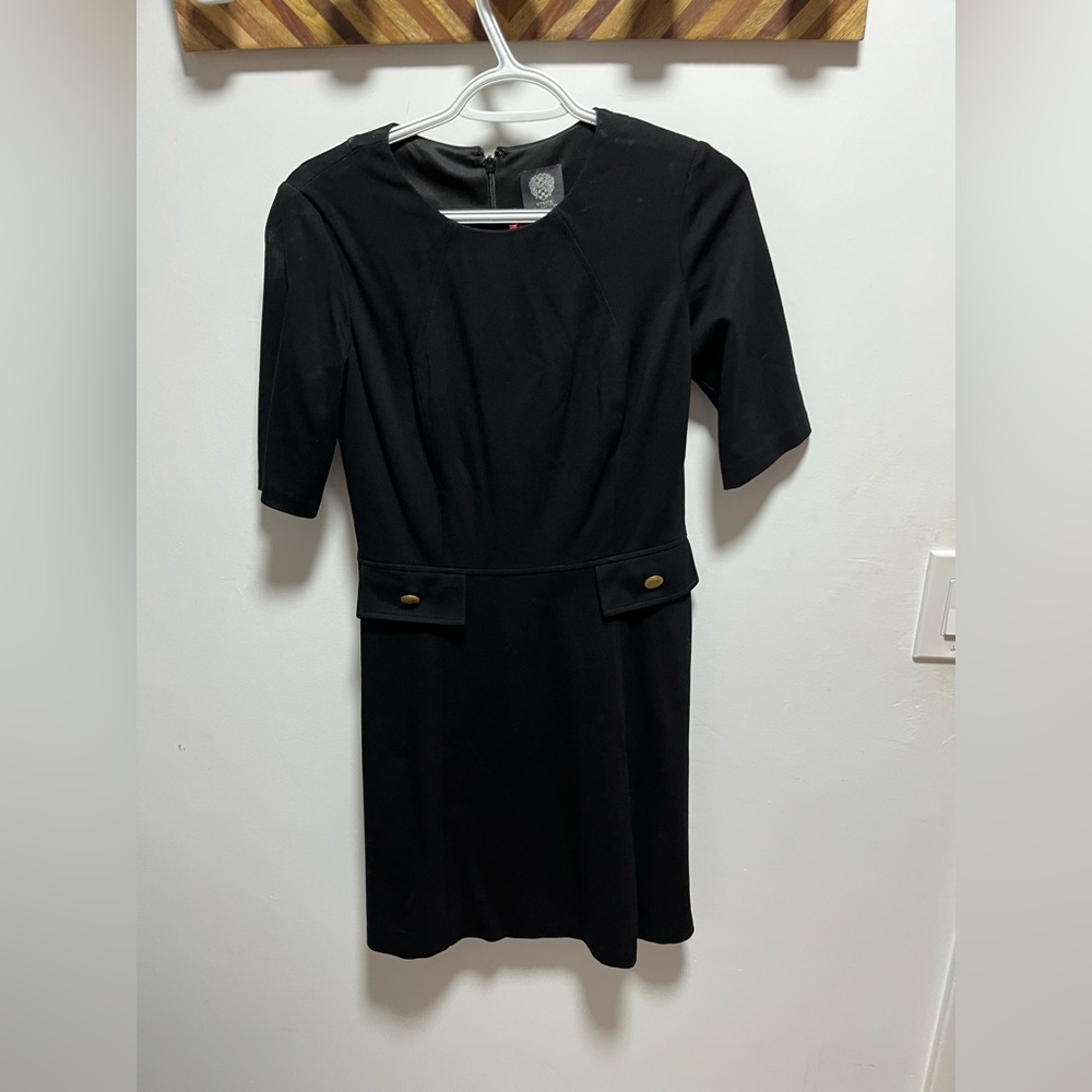 Vince Camuto black work Dress with gold detailing